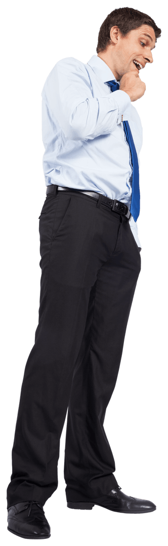 Happy Businessman Celebrating Success on Transparent Background