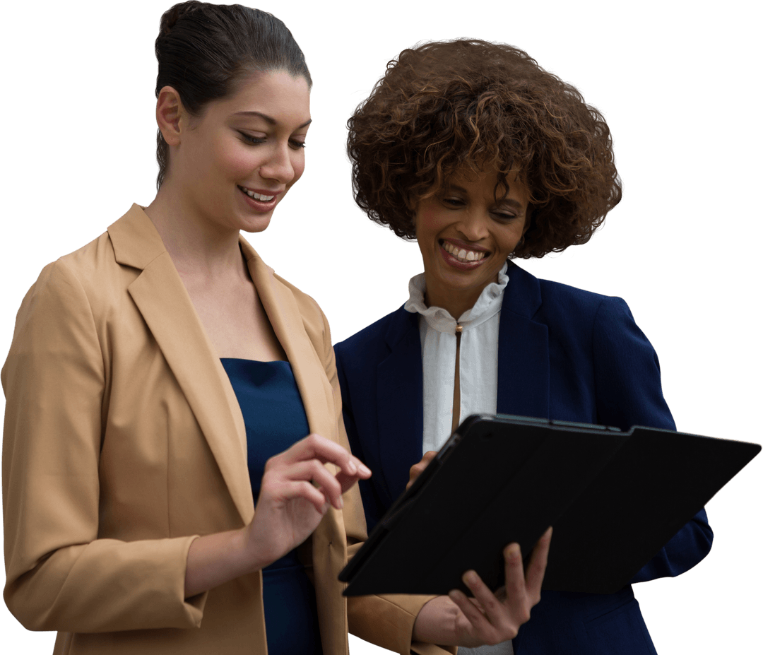 Professionals Sharing Ideas on Transparent Background