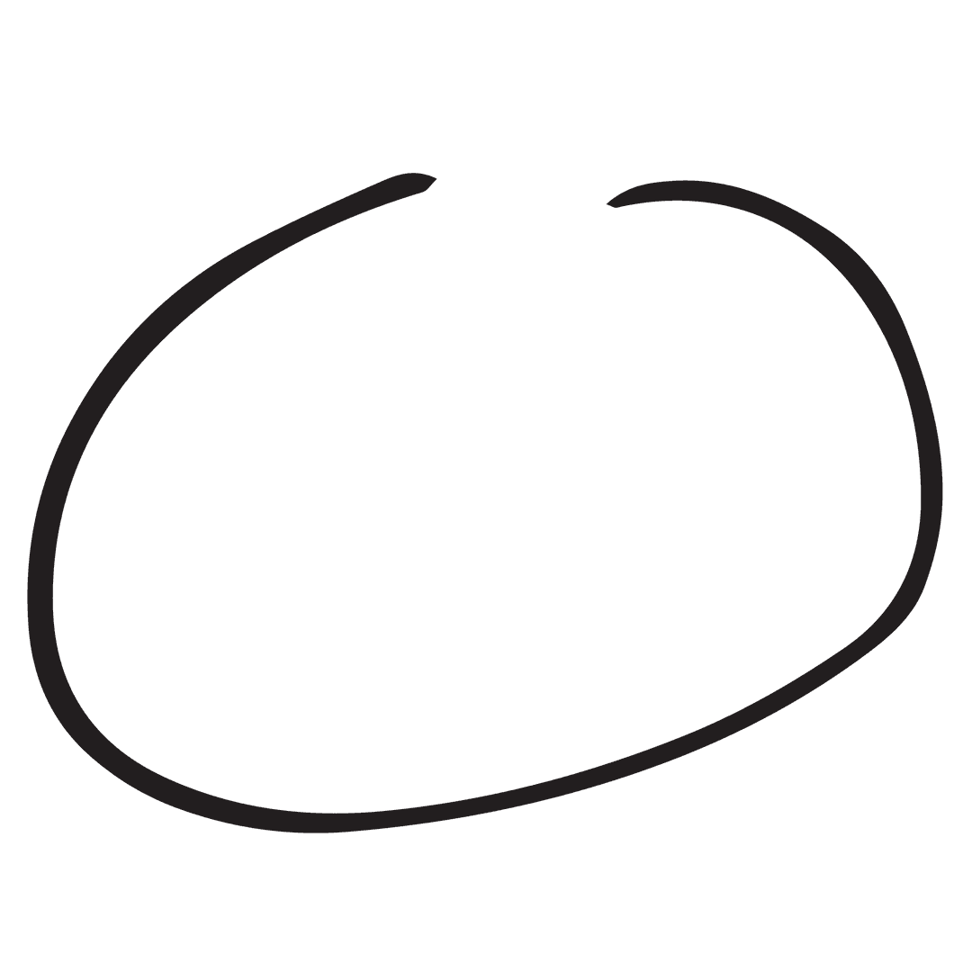 Abstract Black Linear Shape on Transparent Background