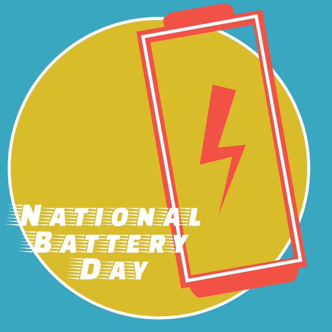 National Battery Day Celebration With Bold Symbolic Design