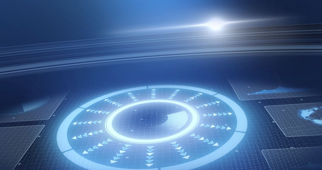 Futuristic Digital Interface with Data and Scanning