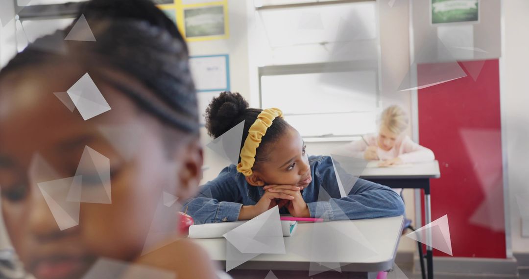 Students Pensive in Classroom with Notebooks and Pencils