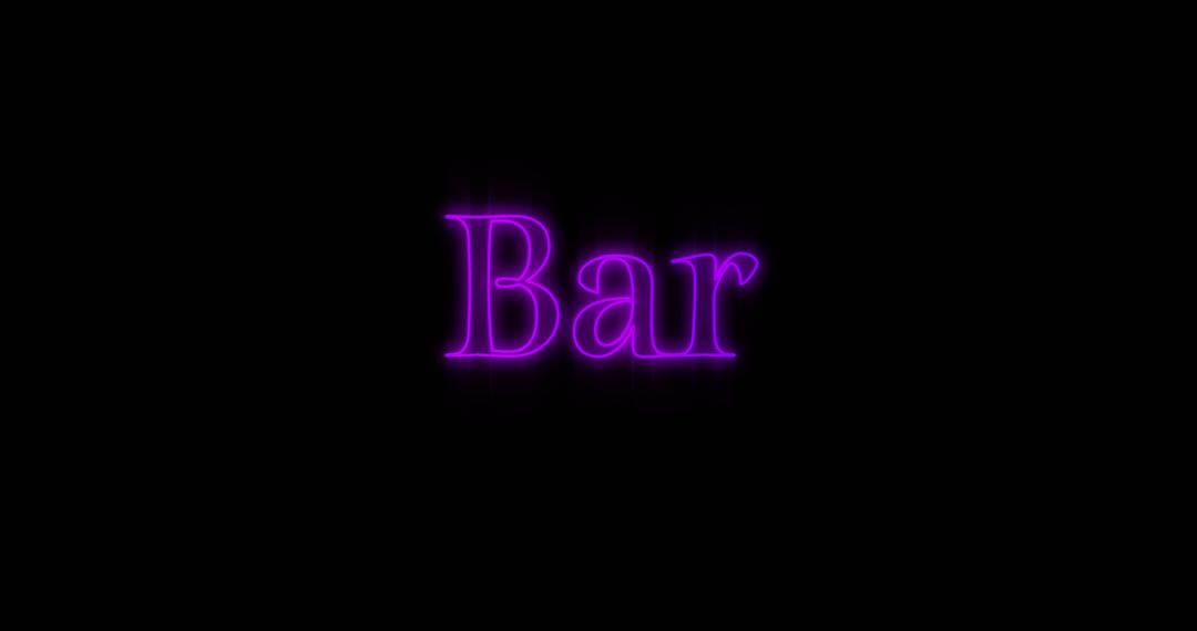 Glowing Neon Bar Sign on Black Background for Nightlife Promotions - Free Images, Stock Photos and Pictures on Pikwizard.com