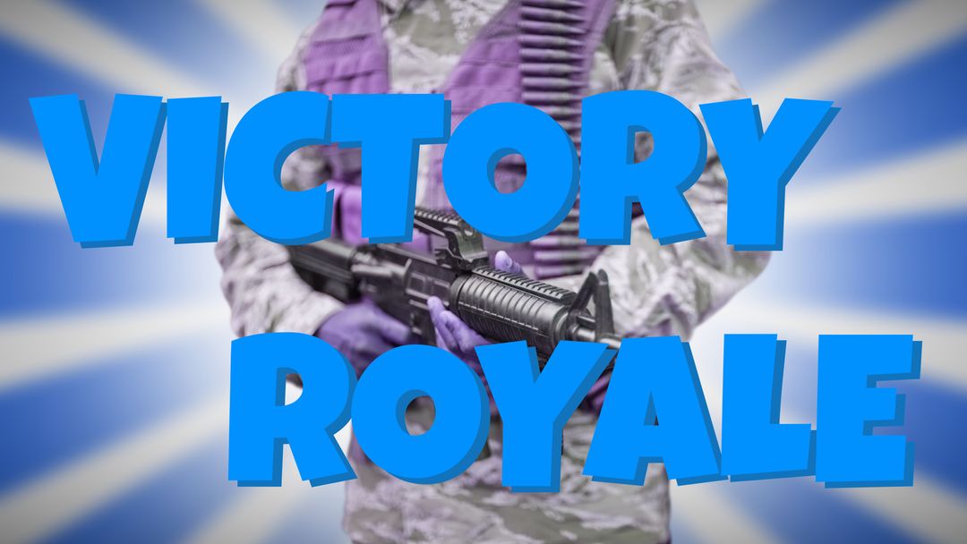 Victory Royale Poster with Soldier Holding Rifle - Download Free Stock Templates Pikwizard.com