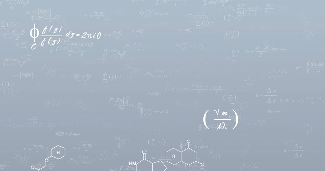 Abstract Mathematical Equations on Grey Background
