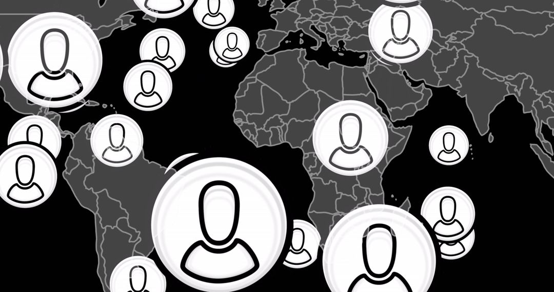 Global Network Connections on World Map with Digital Interface