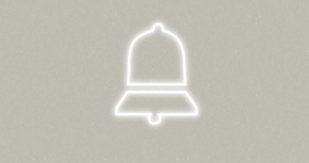 Glowing Notification Bell Icon on Neutral Background