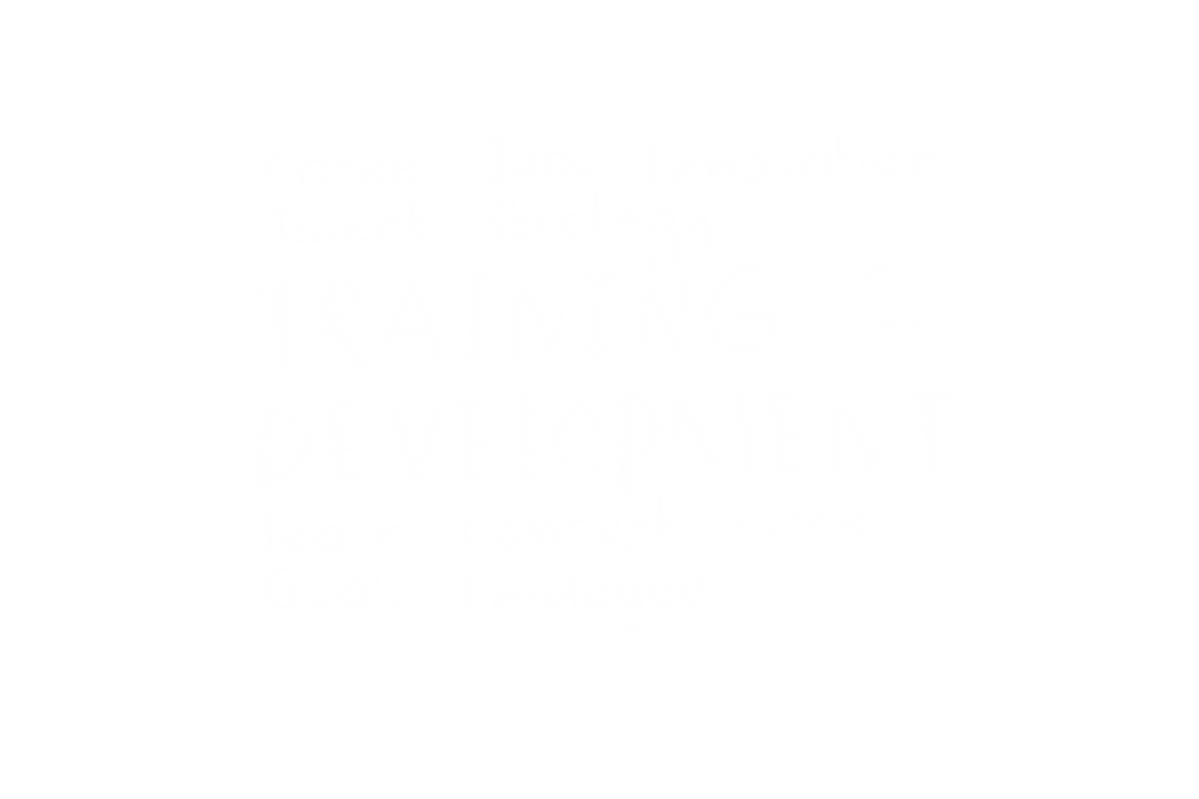 Training and Development Text in Graphic Style on Transparent Background