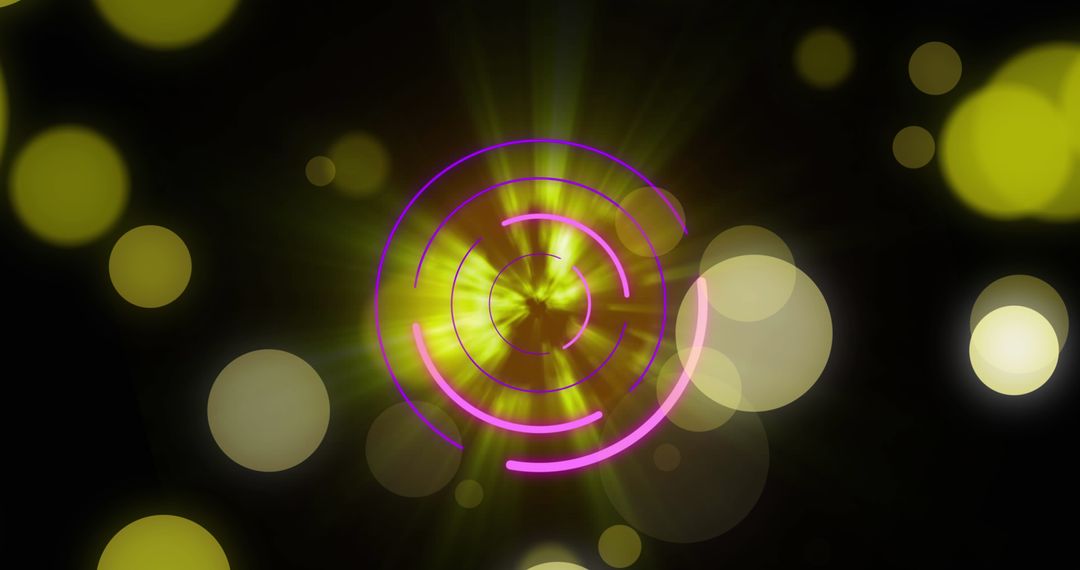 Dynamic Abstract Glowing Shapes Over Black Background