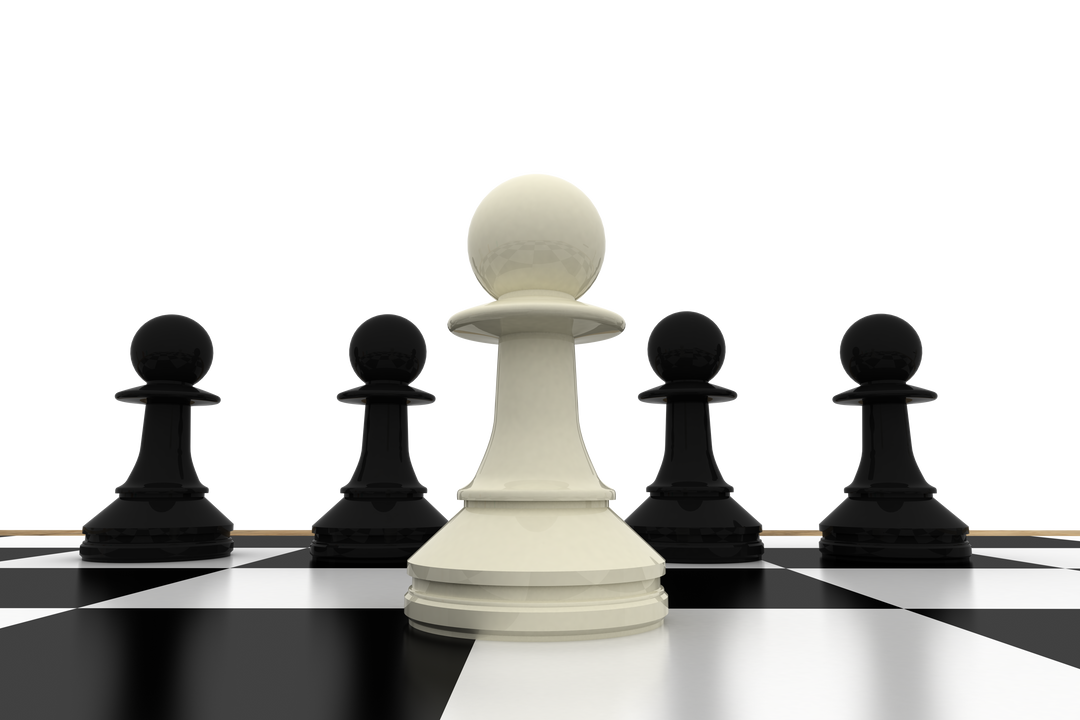 White Pawn on Transparent Background with Black Pawns - Download Free Stock Images Pikwizard.com