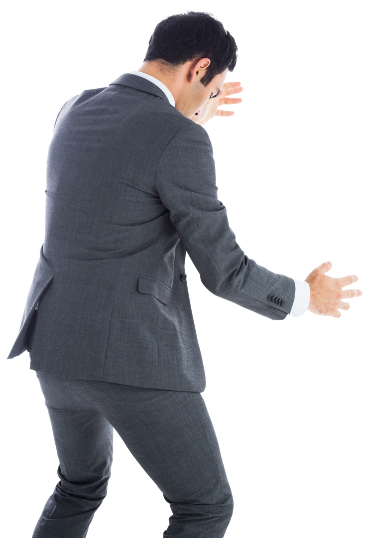 Back View Biracial Businessman Gesturing Transparent Background  - Download Free Stock Images Pikwizard.com