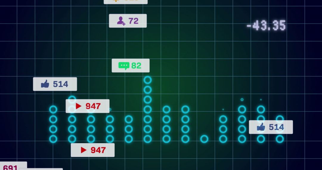 Digital Data Analytics Chart with Icons and Labels