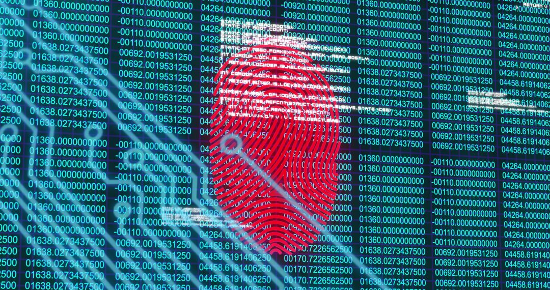 Futuristic Cybersecurity Fingerprint Identity Interface
