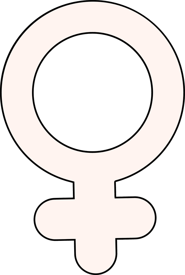 Minimalistic Pink Female Gender Symbol on Transparent MX Canvas