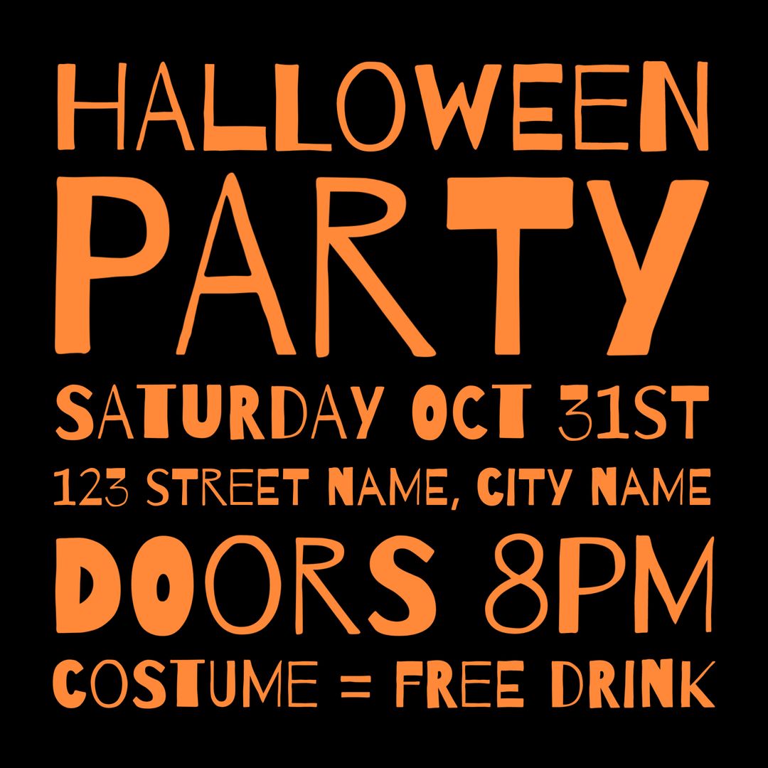 Bold Halloween Party Invitation with Festive Typography
