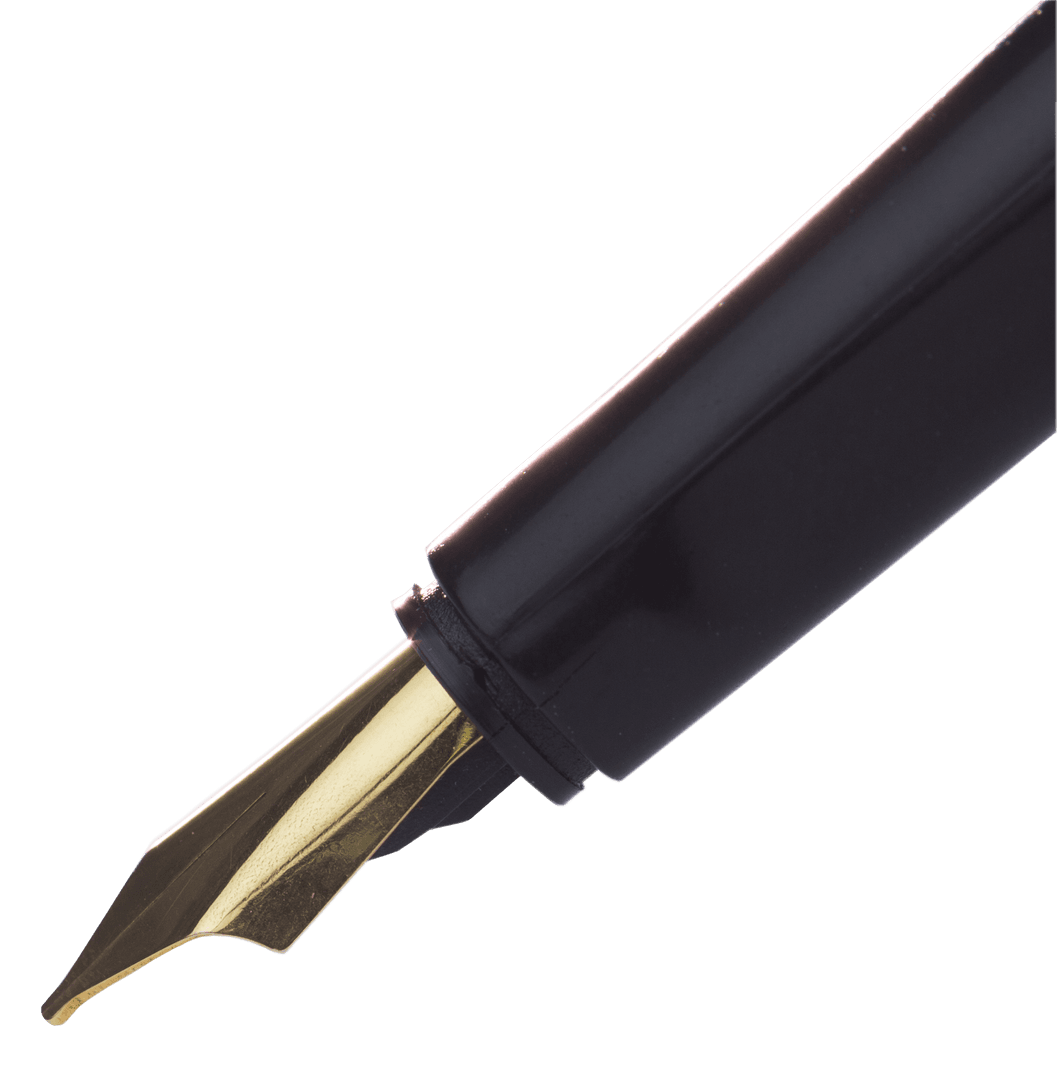 Fountain Pen Nib on Transparent Background for Writing Tools Design