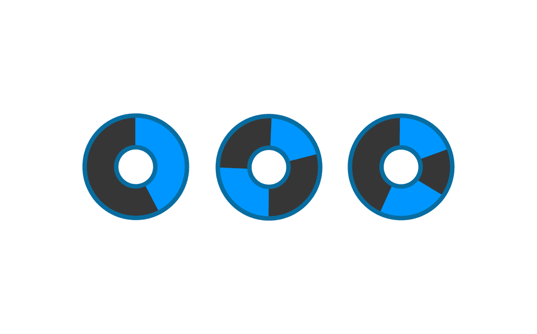 Transparent Abstract Donut Charts Blue and Gray Minimal Design