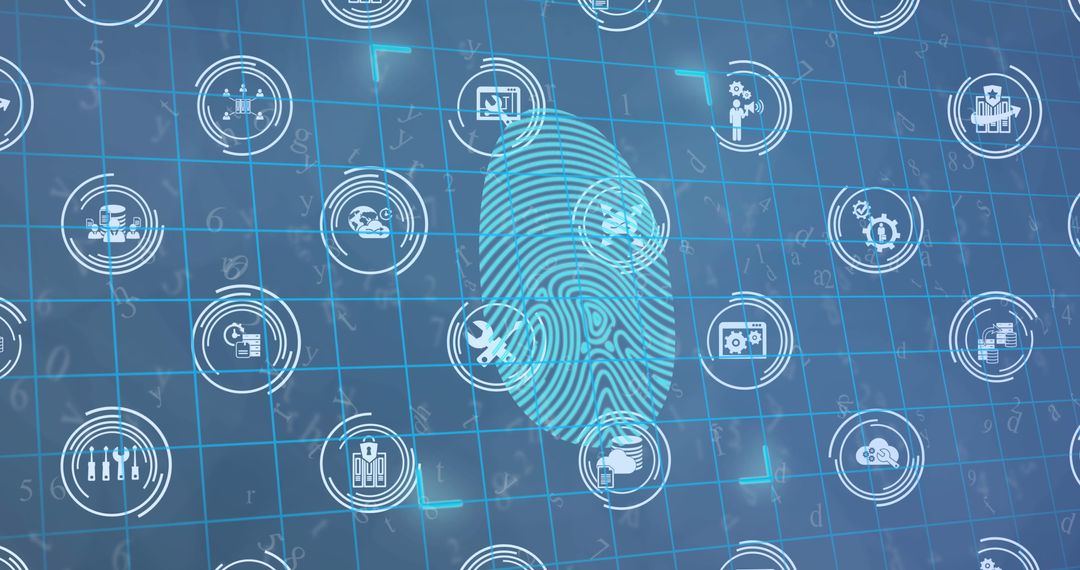 Biometric Fingerprint Integration with Digital Network Icons