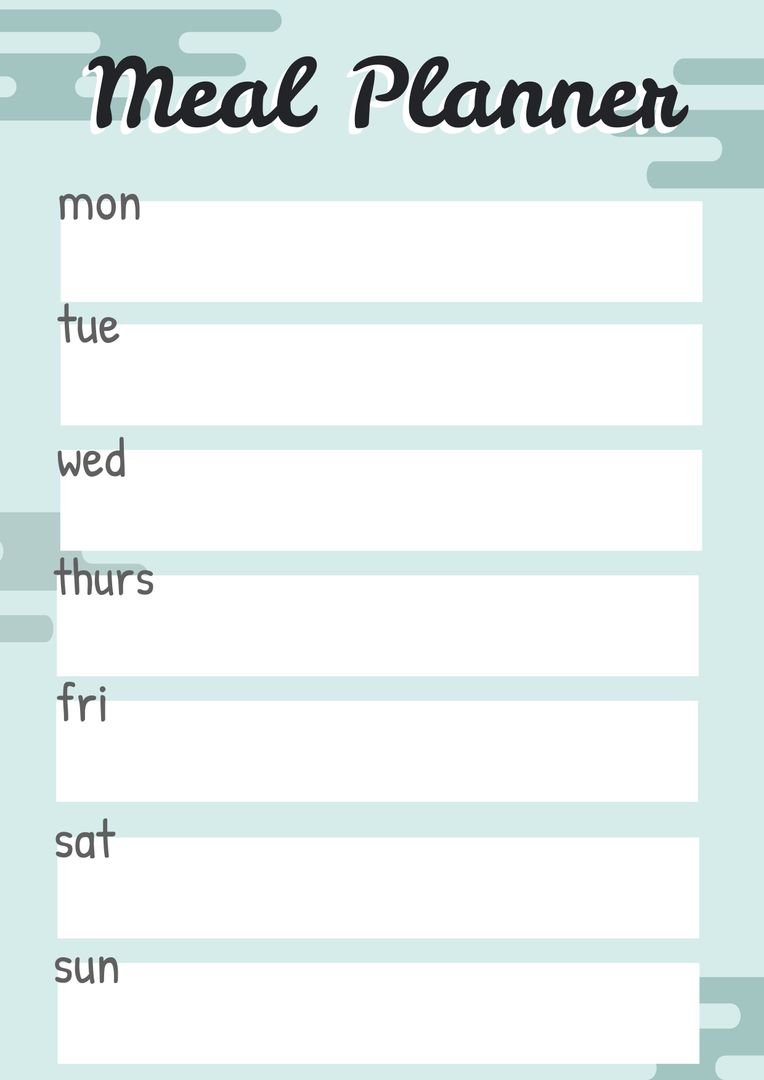 blank weekly meal planner template with pastel background for organization - Download Free Stock Templates Pikwizard.com