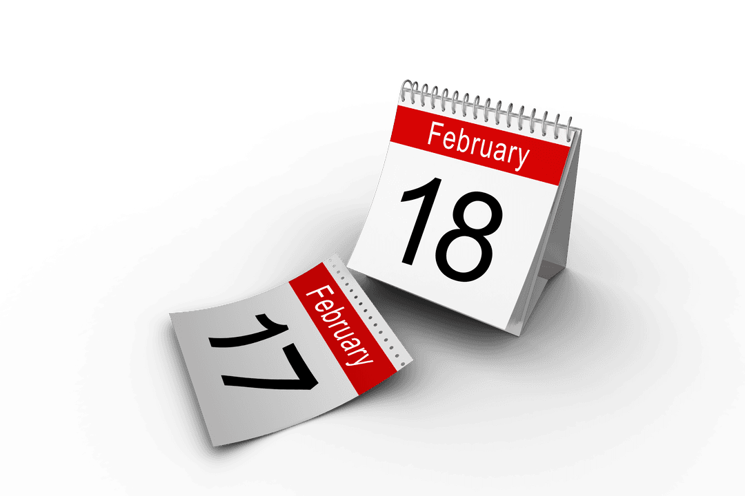 Transparent Page-Turning Desk Calendar February 18