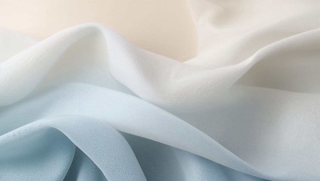 Sheer Pastel Fabric Draping in Soft Layered Folds with Translucent Gradient Texture