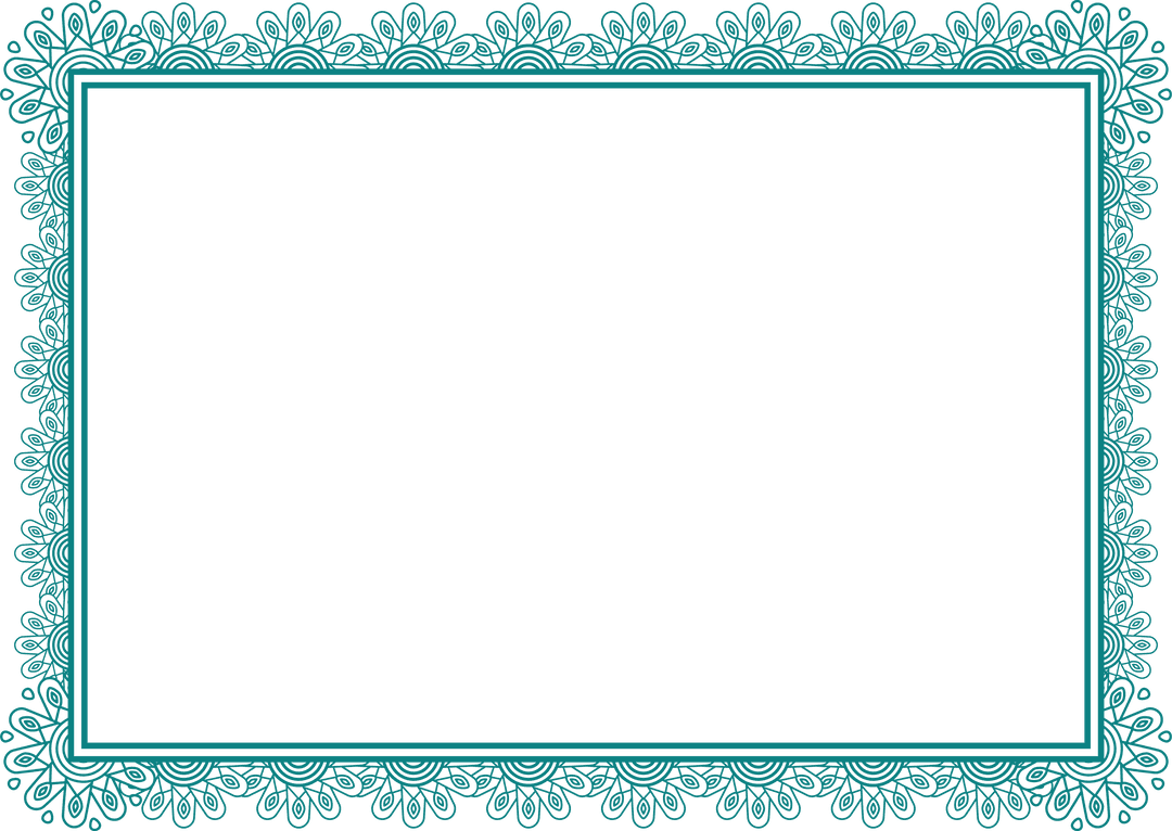 Ornate Floral Frame Pattern with Transparent Background