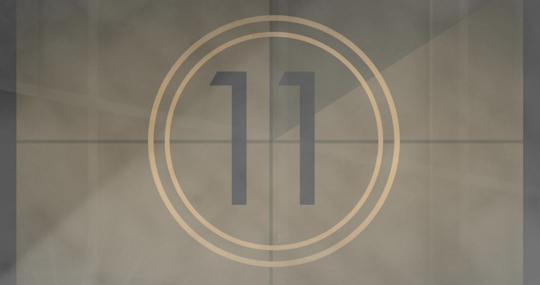 Vintage Style Film Countdown Timer on Grey Background