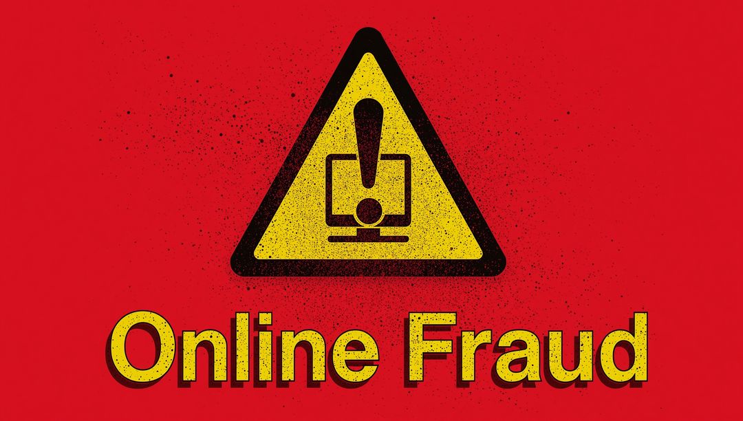 Online Fraud Warning Sign with Exclamation Symbol