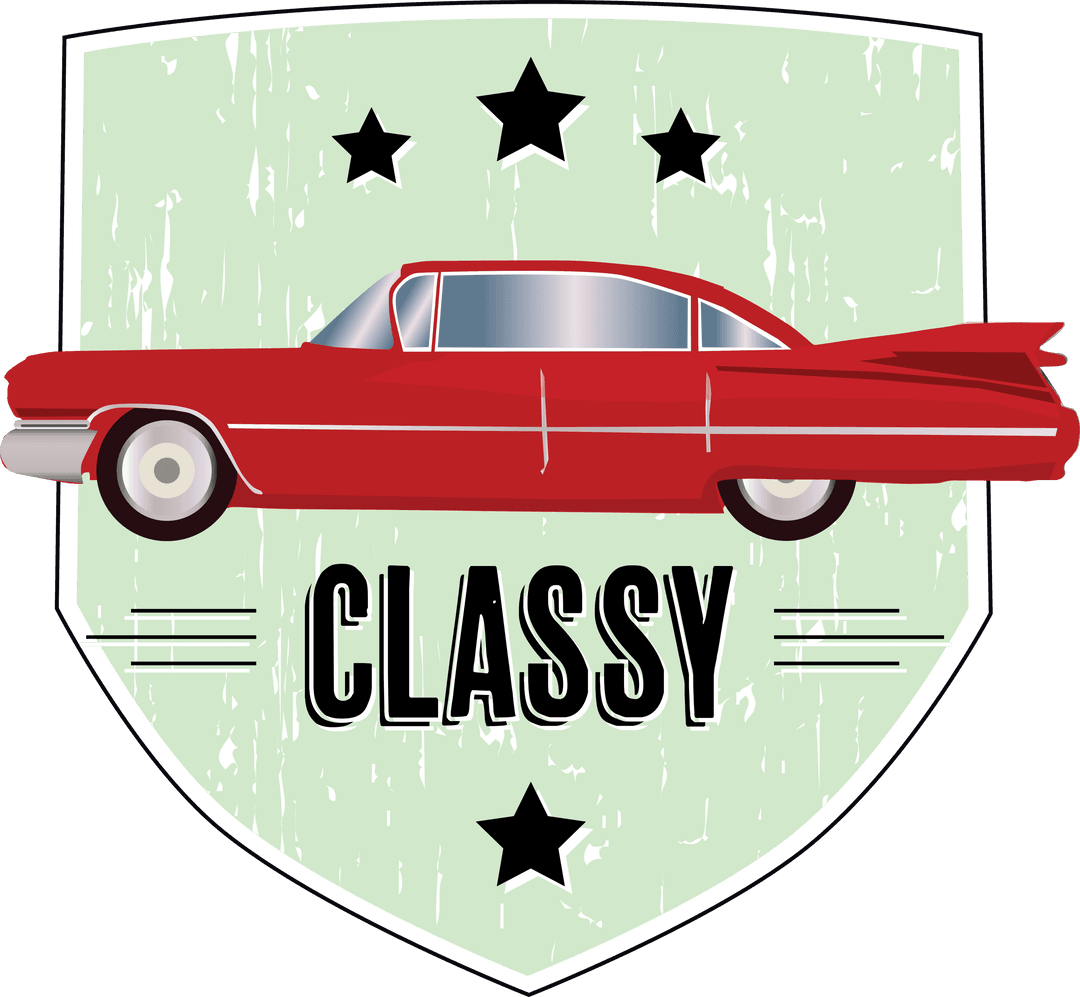 Retro Red Vintage Car Concept on Transparent Background