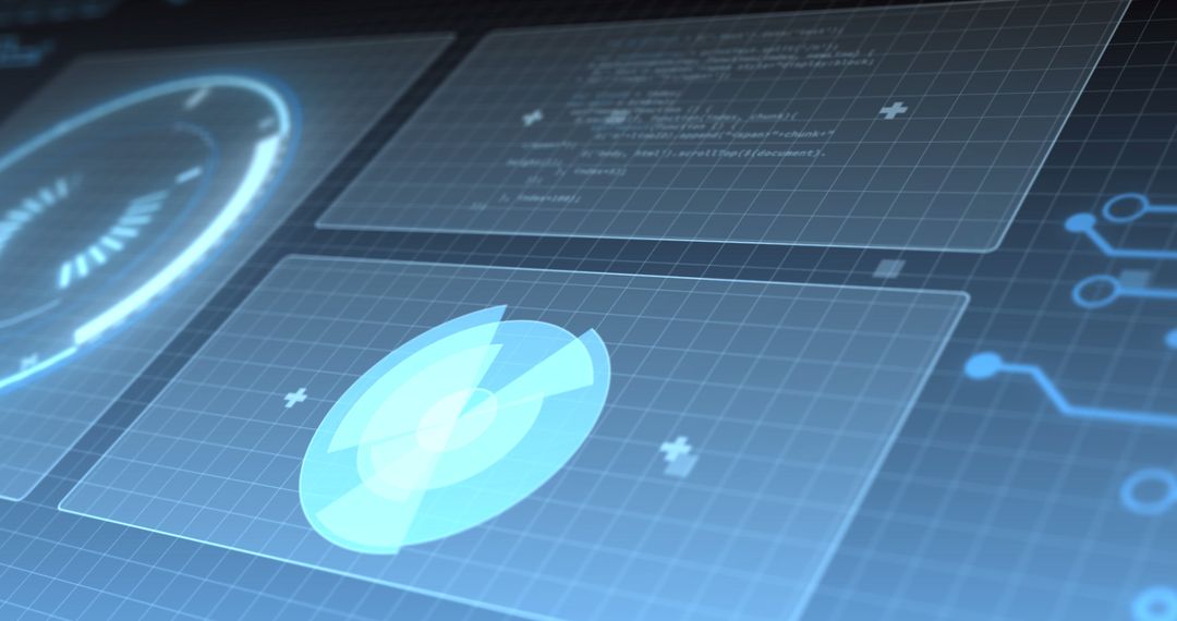 Futuristic Digital Interface with Data Processes