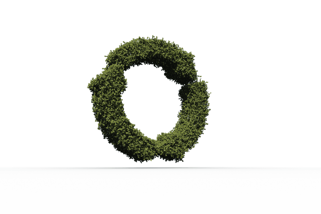 Grass Recycling Symbol on Transparent Background