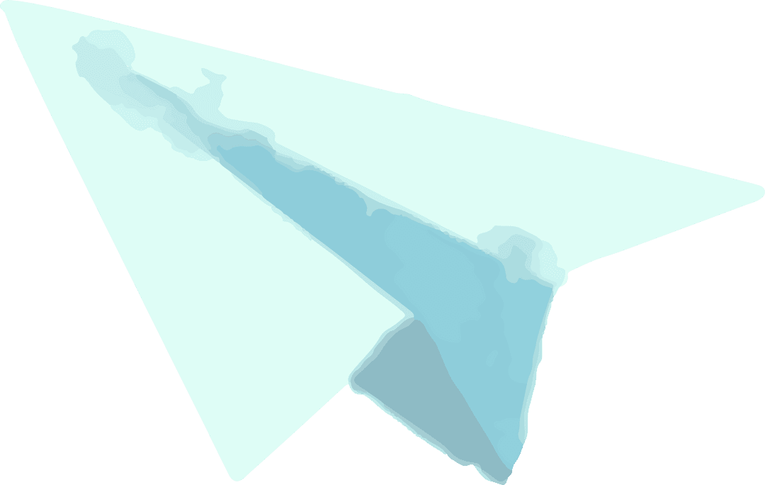 Illustrated Transparent Paper Airplane Hovering in Flight Moment