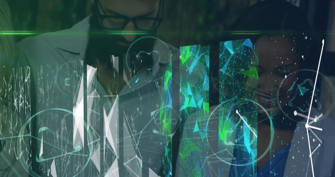 Digital Interfaces Overlayed on Professional Collaboration