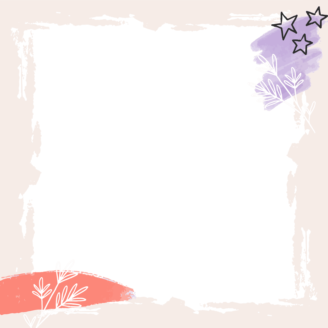 Transparent Border with Teal Center and Doodle Accents