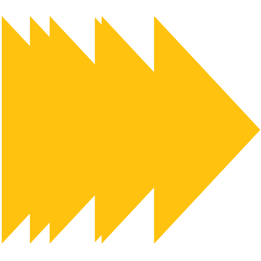 Yellow Abstract Arrow Shape on Transparent Background