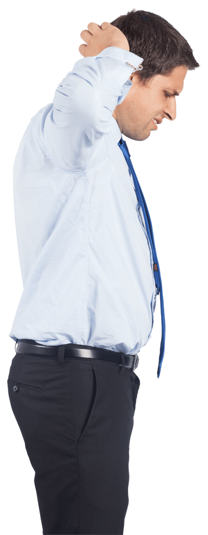 Transparent Thoughtful Businessman Scratch Head Decision Concept