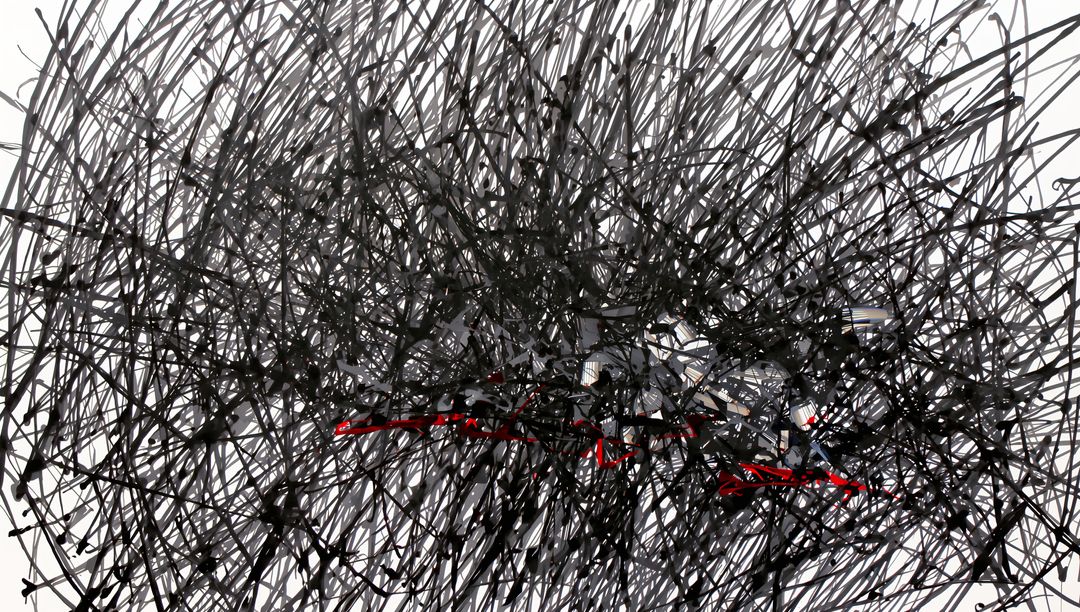 Dynamic Abstract Composition with Red Accents