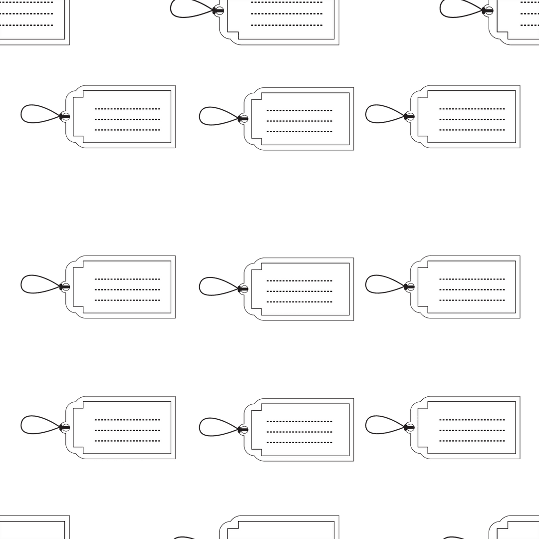 White Gift Labels Pattern on Transparent Background
