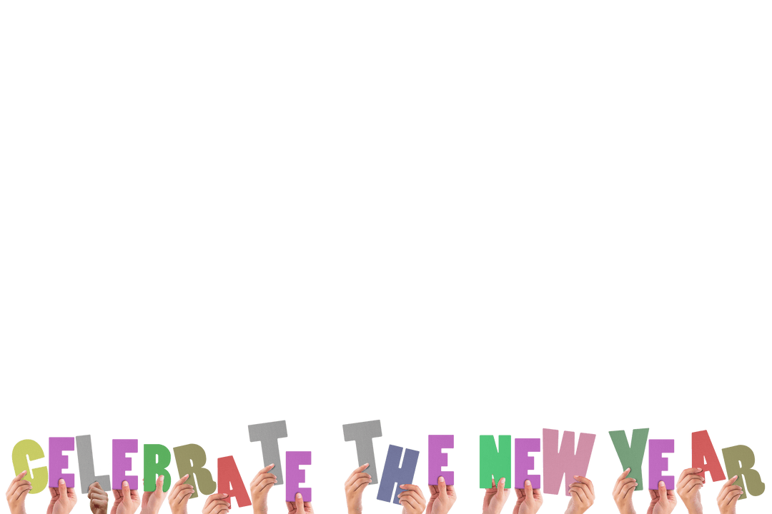 Transparent Background Celebrate New Year Multicultural Hands