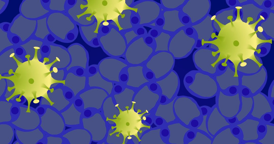 Colorful Representation of Viruses Over Blue Cells