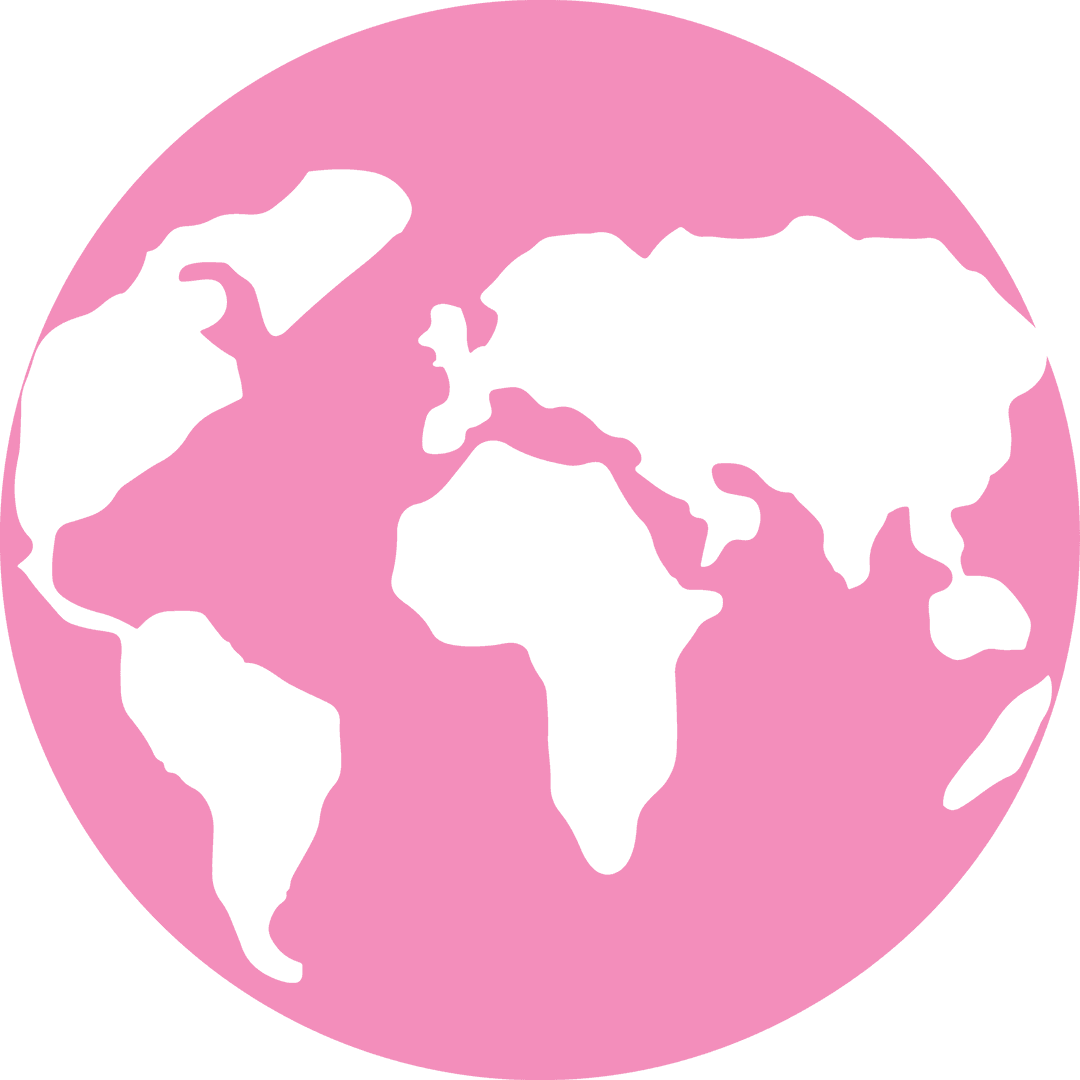 Pink Globe on Transparent Background for Global Concept Design