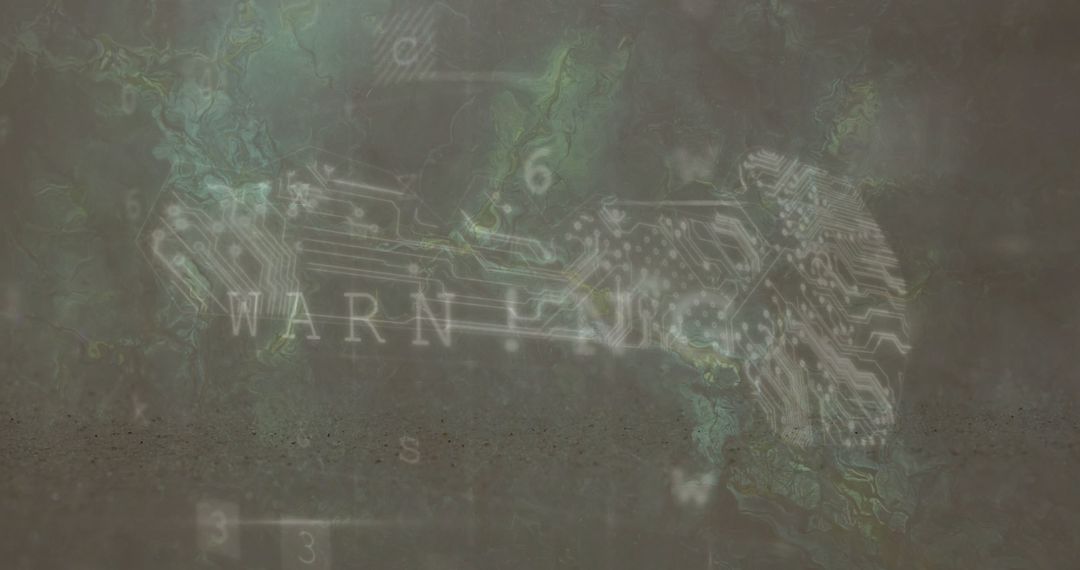 Abstract Futuristic Technology with Traces and Warning Elements