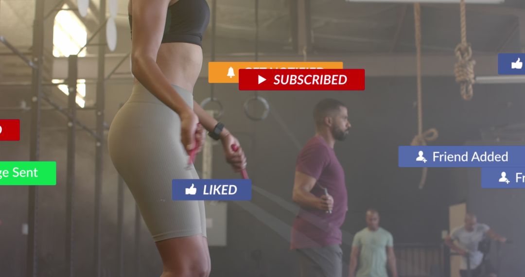 Social Media Notifications Hovering in Gym