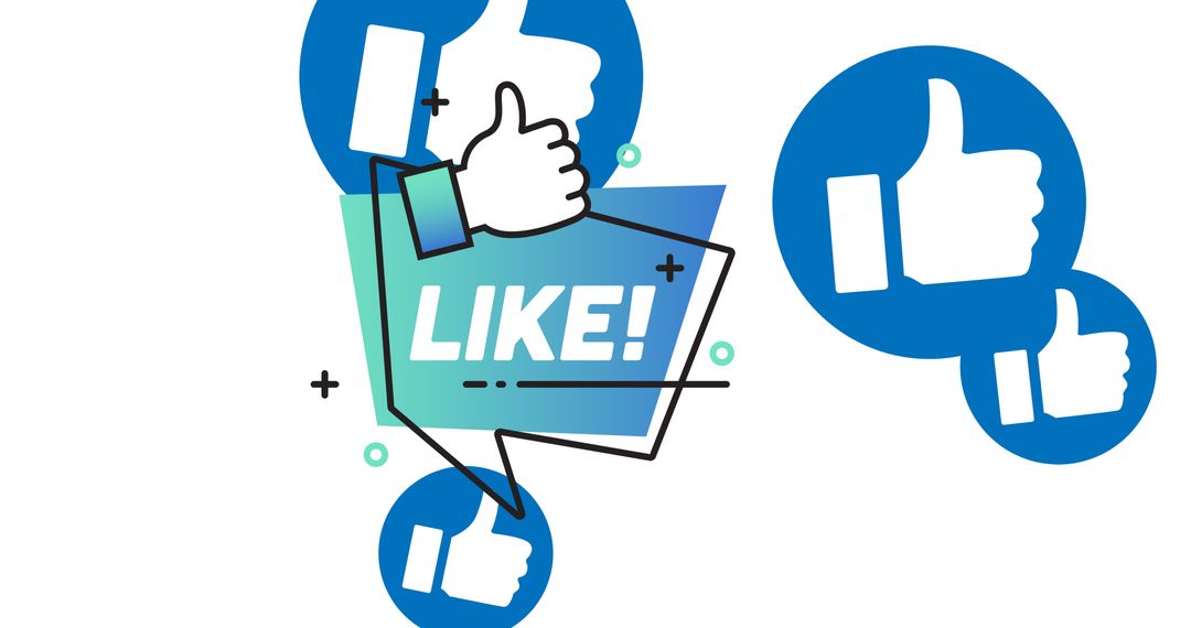 Social Media Like Icons and Thumbs Up Conversation Concept