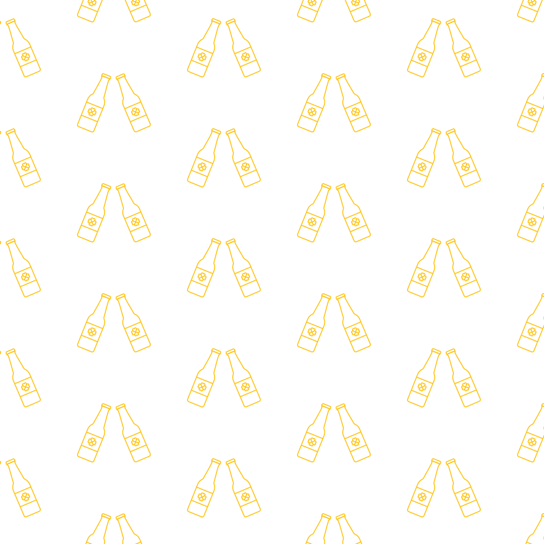 Seamless Yellow Bottle Pattern on Transparent Background