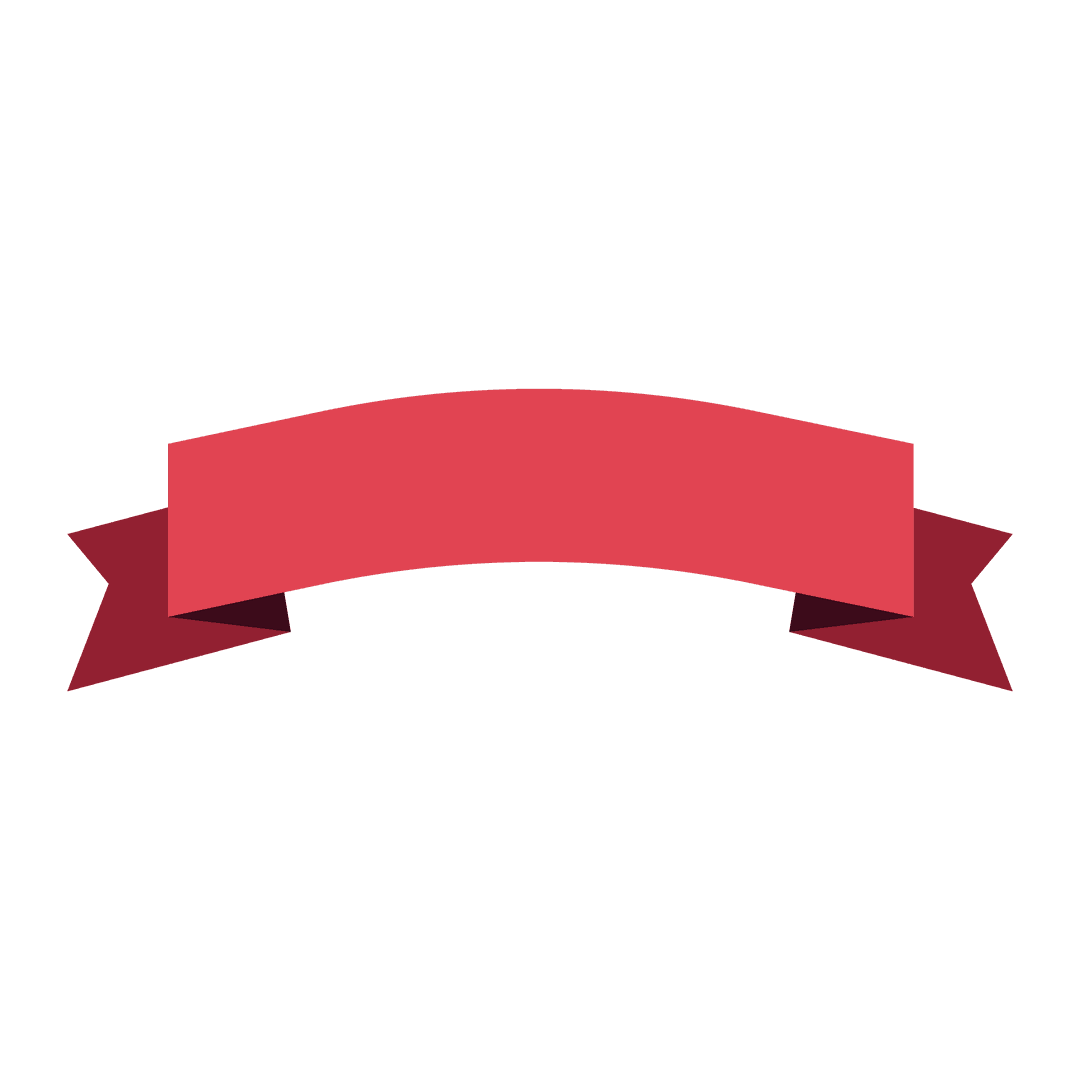 Red Ribbon Illustration with Text Space on Transparent Background