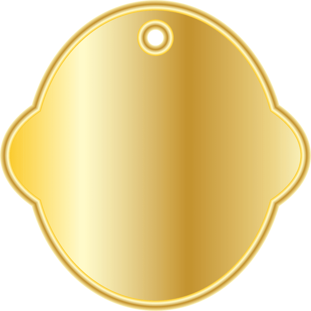 Blank Gold Label on Transparent Background for Retail Design
