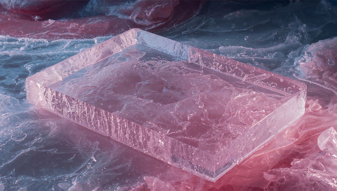 Translucent Slab Glowing on Crystalline Surface