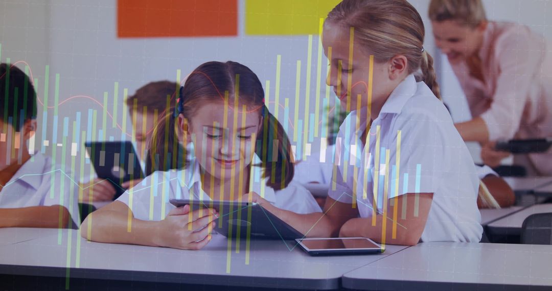 Children Learning in Modern Digital Classroom with Tablets