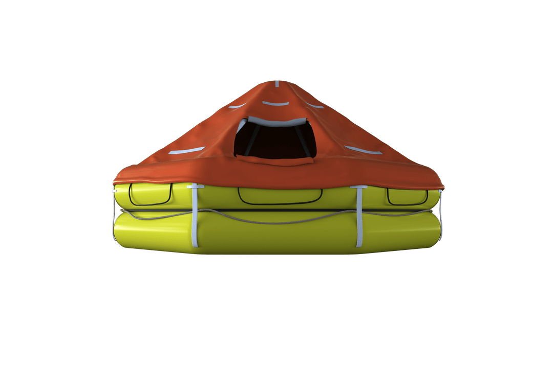 Orange and Yellow Inflatable Tent with Transparent Background